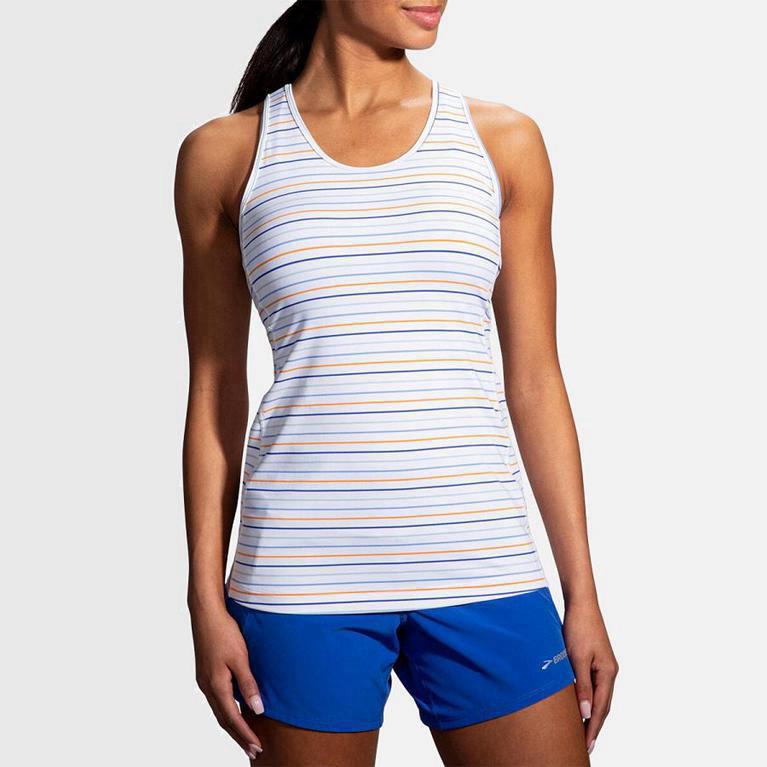 Brooks Pick-Up NZ - Women's Running Tank Top - White (58734-NYXO)